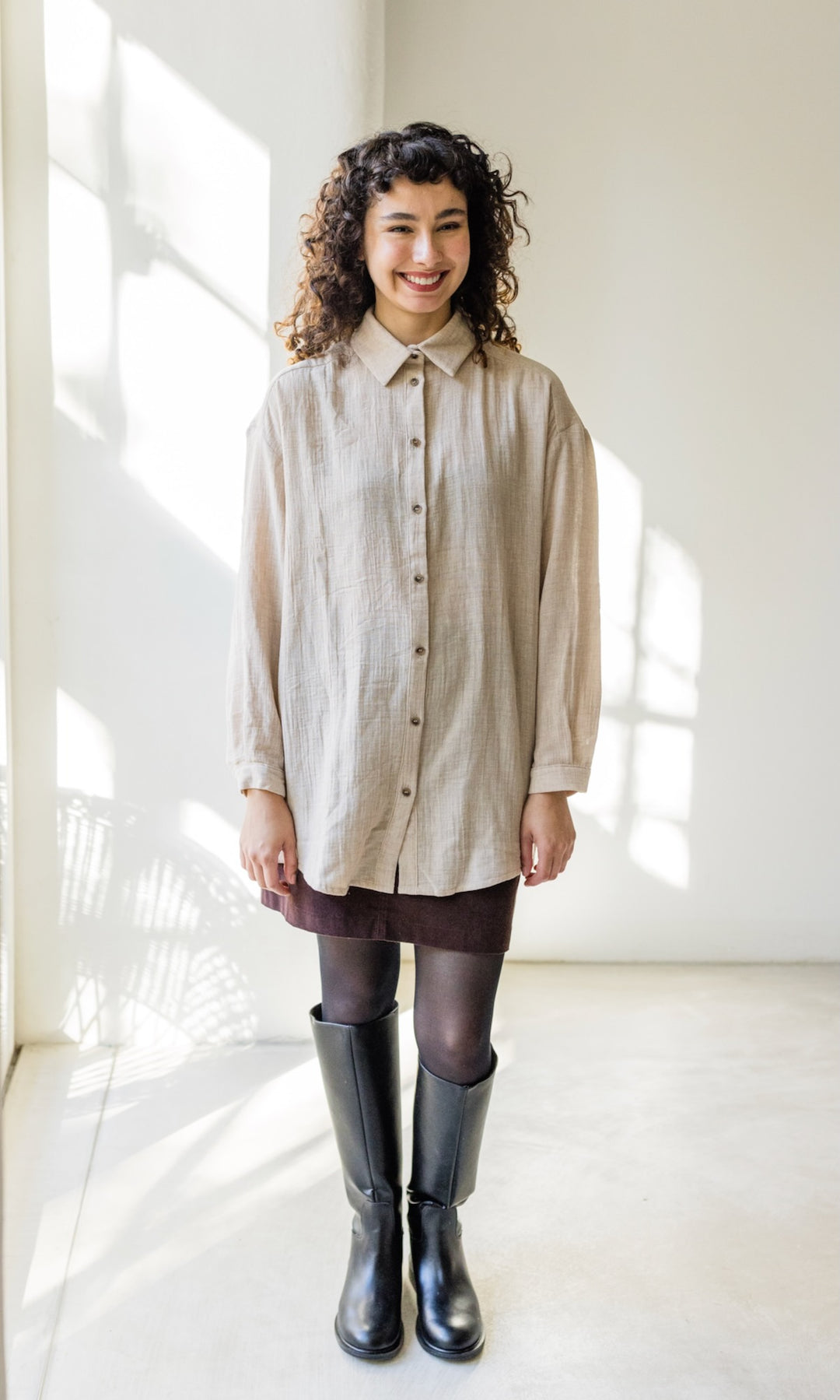 Oversized Musselin Hemd