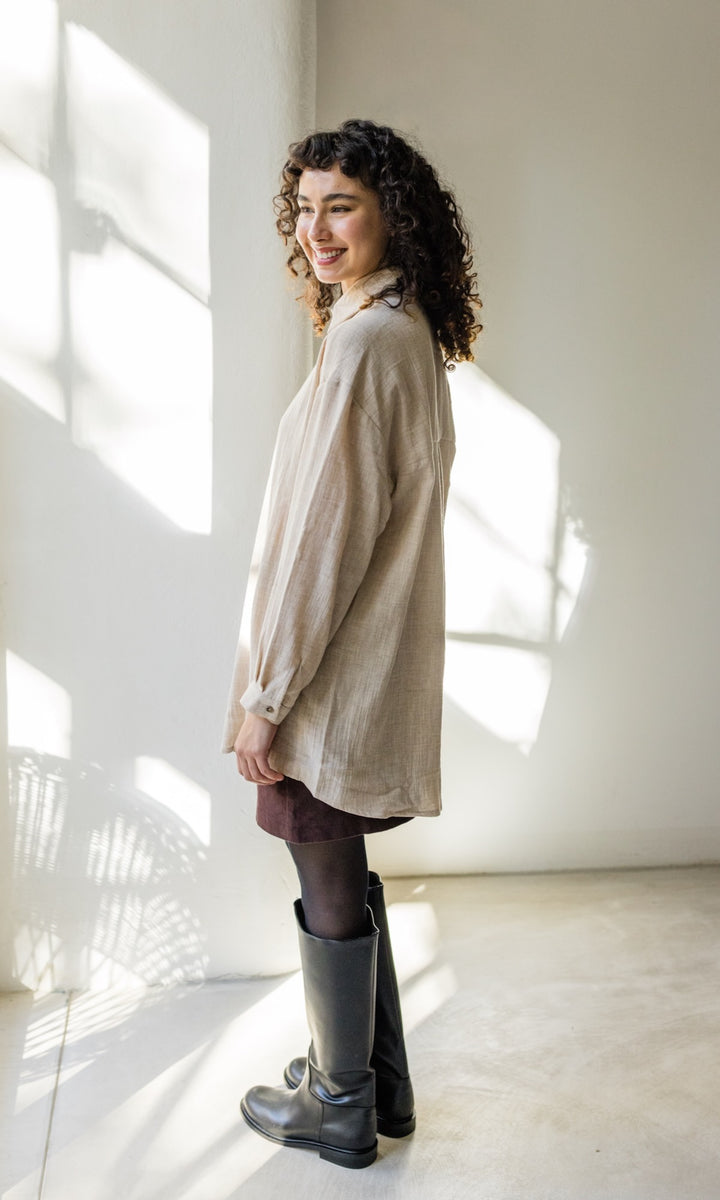 Oversized Musselin Hemd