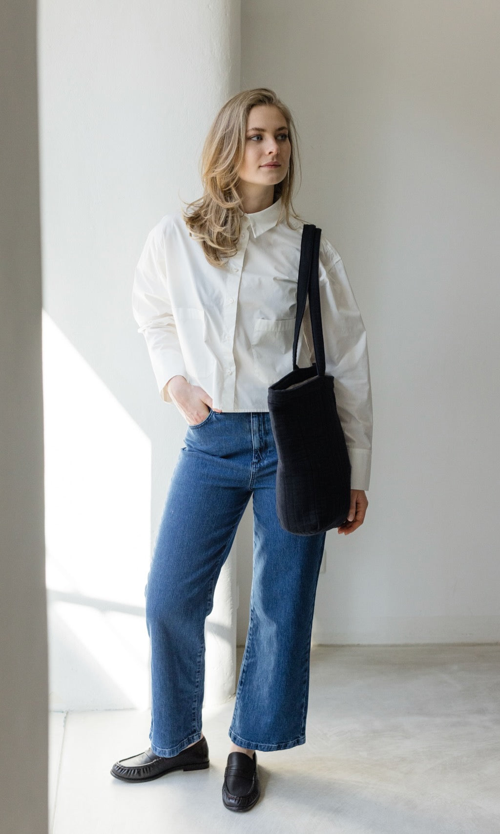 Wendbare Gesteppte Mom Bag aus Bio Baumwolle - abricot coco