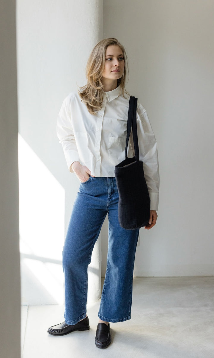 Wendbare Gesteppte Mom Bag aus Bio Baumwolle - abricot coco