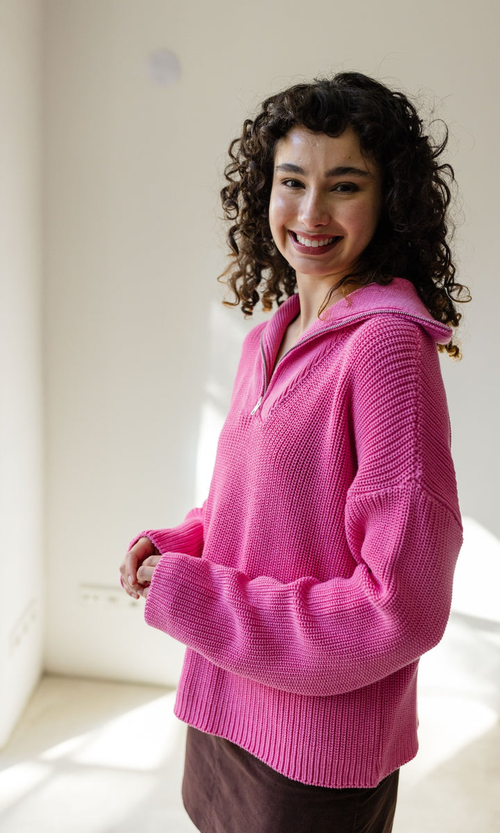 Gerippter Pullover MIO mit Zipper