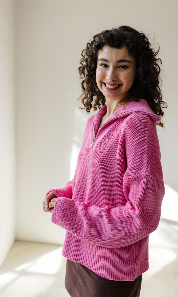 Gerippter Pullover MIO mit Zipper