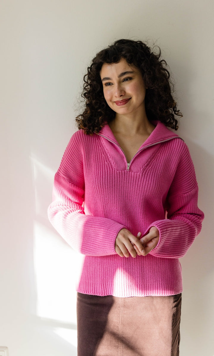 Gerippter Pullover MIO mit Zipper
