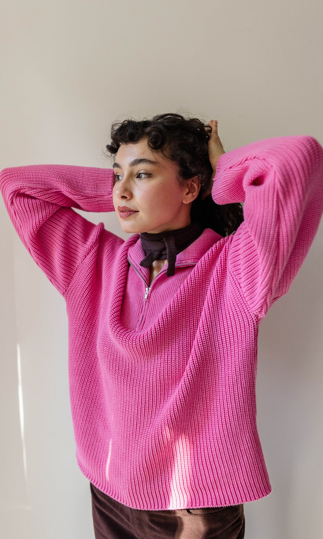 Gerippter Pullover MIO mit Zipper