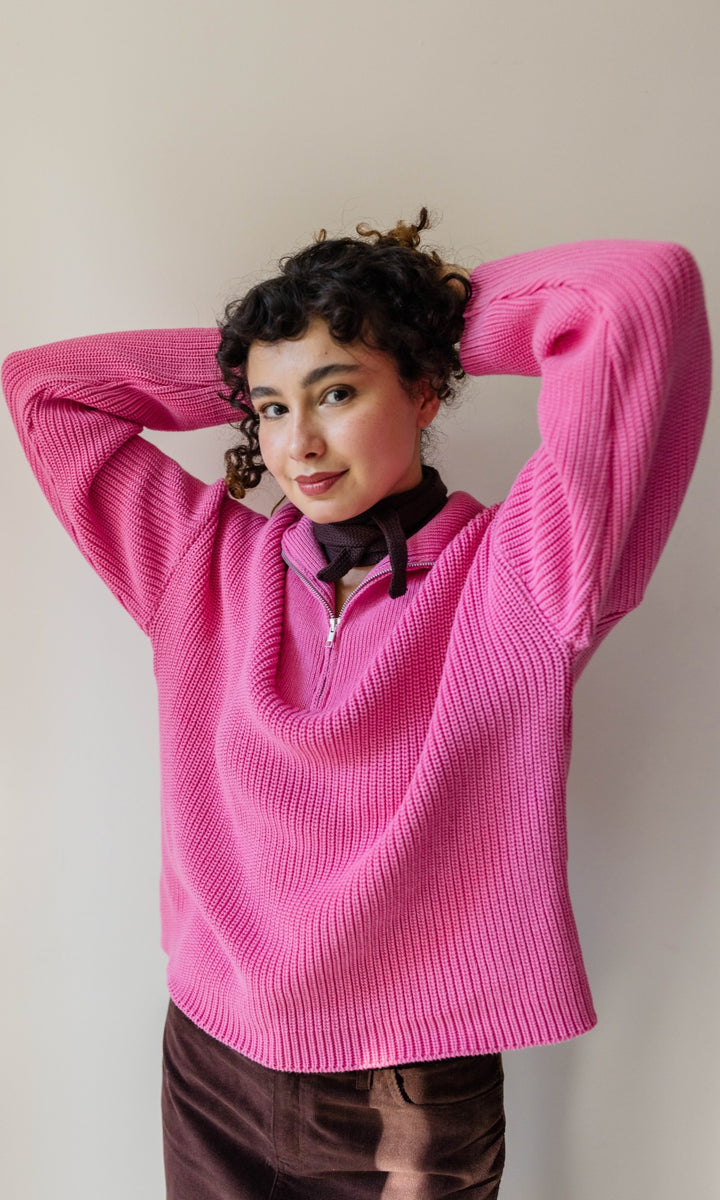 Gerippter Pullover MIO mit Zipper