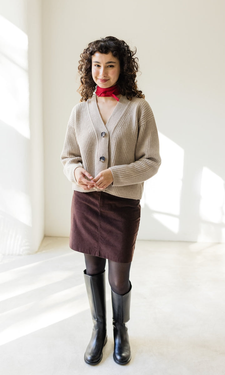 Minirock aus Cord in Chocolat