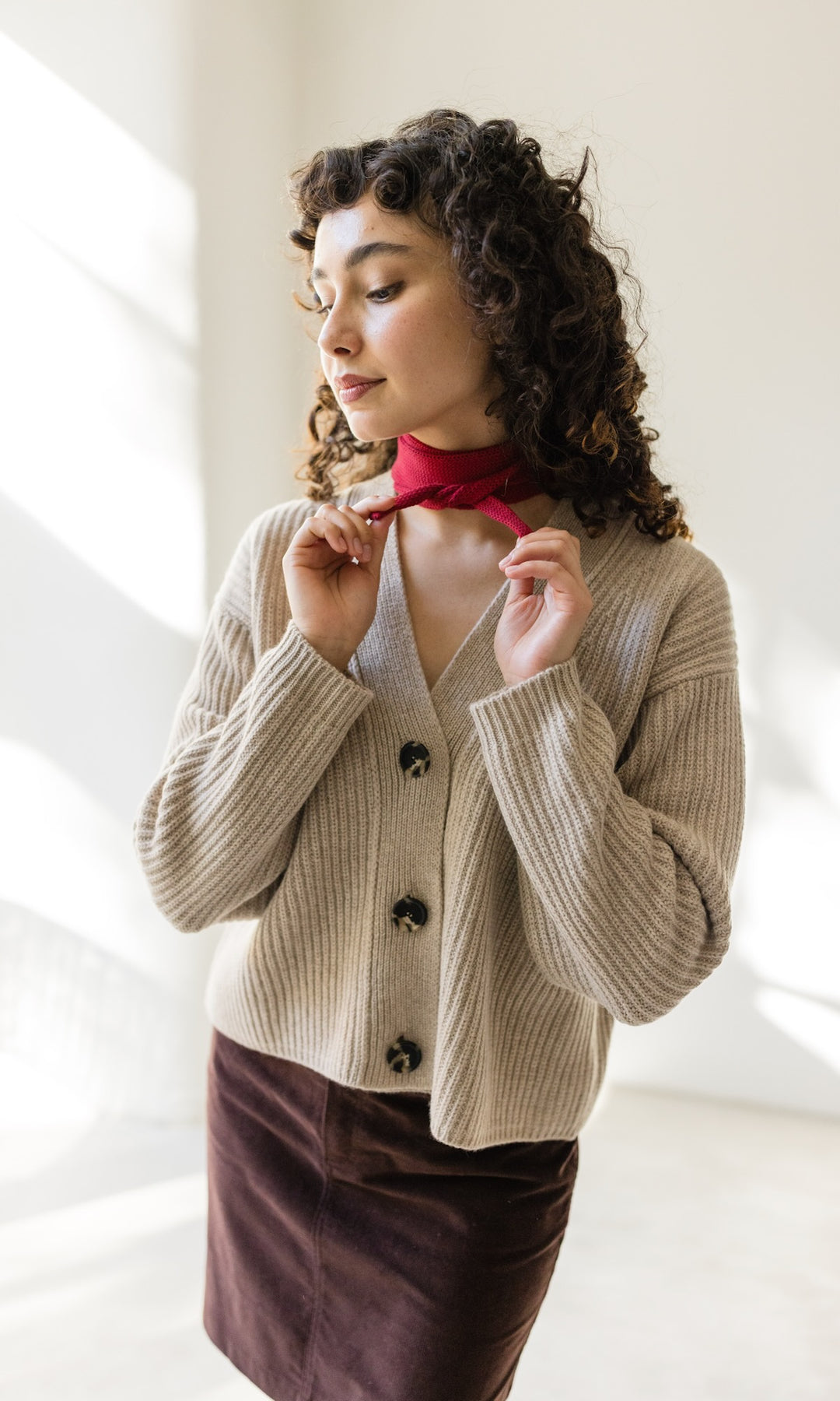 Kleiner Strickschal zum Binden