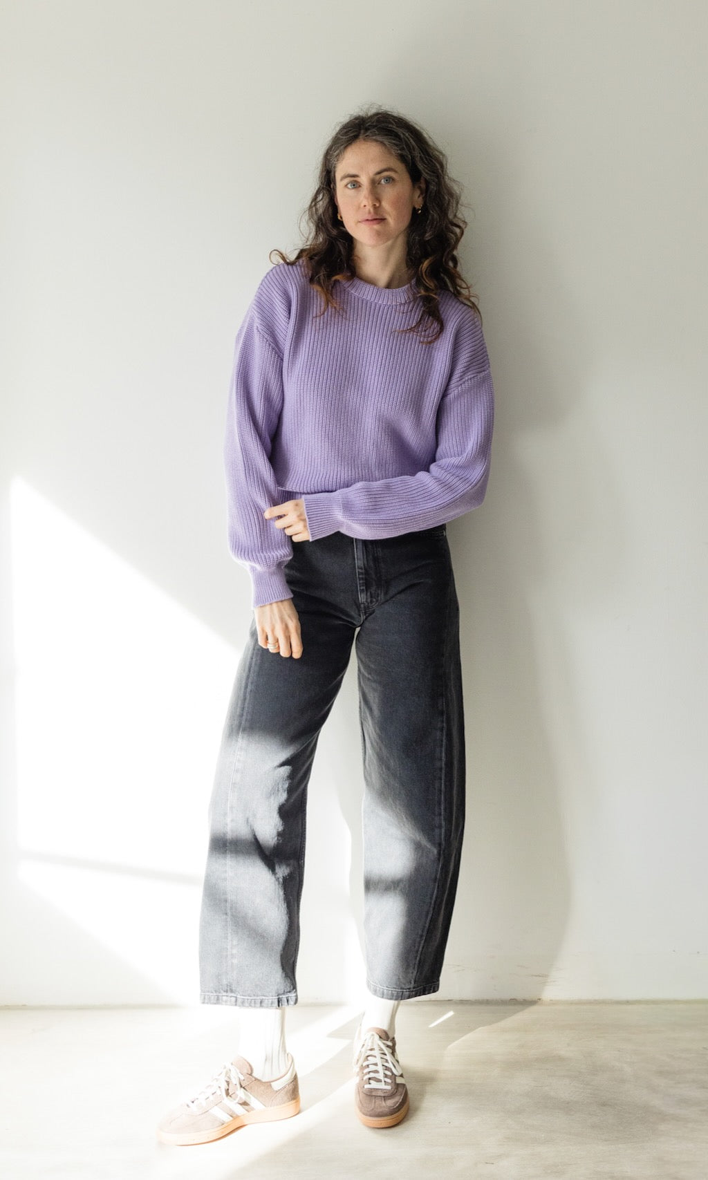 Strickpullover aus Bio Baumwolle Flieder