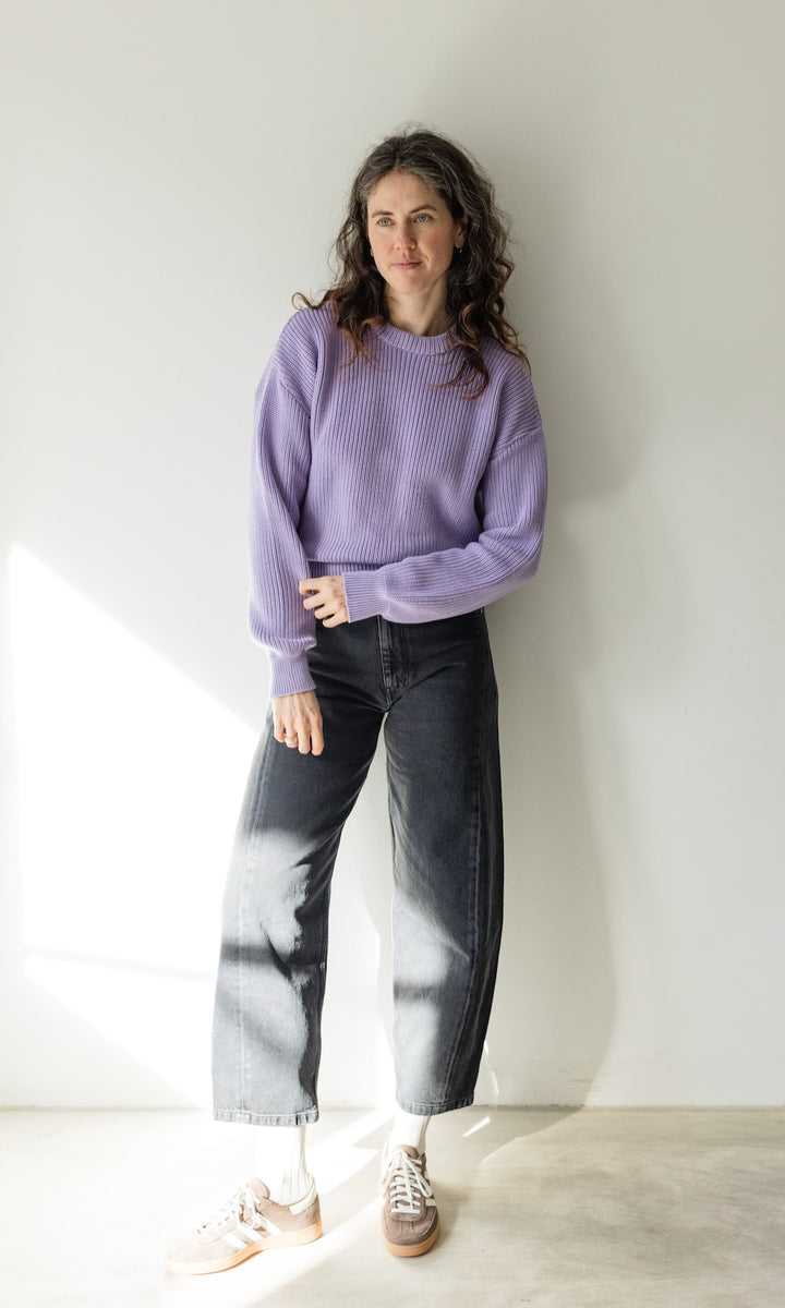 Strickpullover aus Bio Baumwolle Flieder