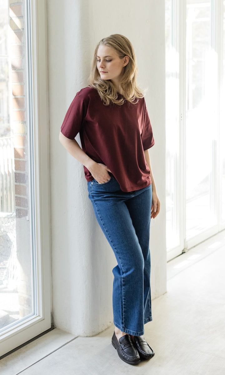 Oversized T-Shirt in Burgund - abricot coco