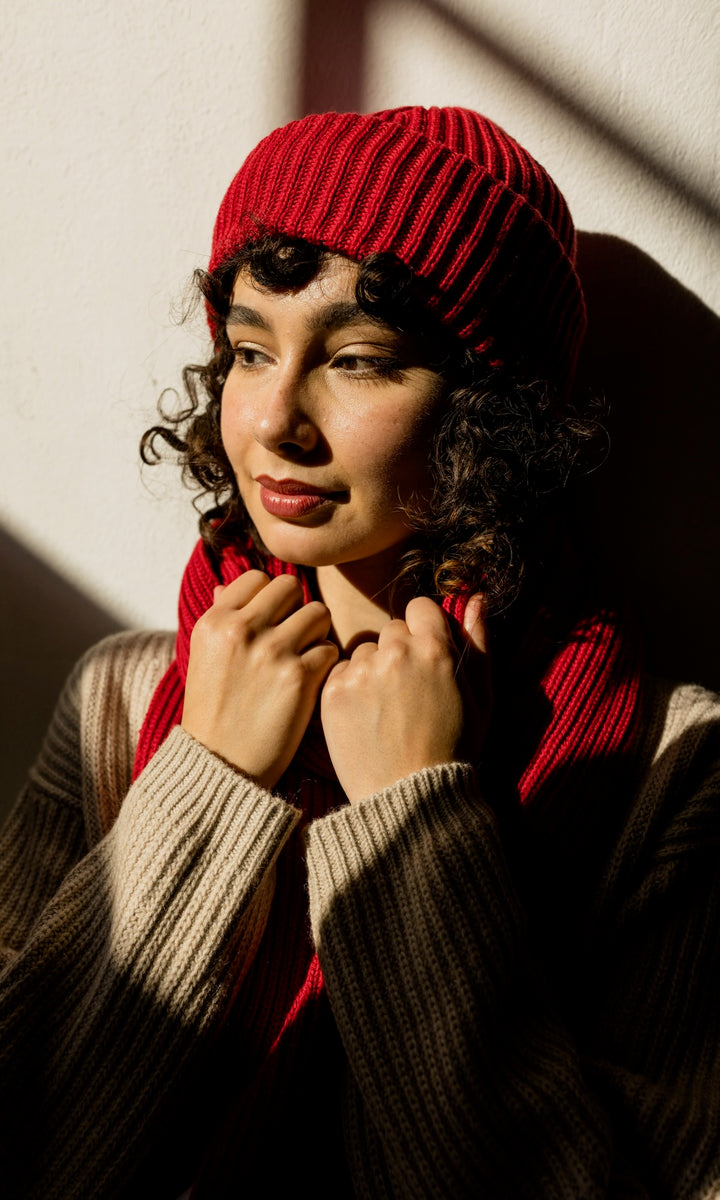 Strickmütze aus Baumwolle