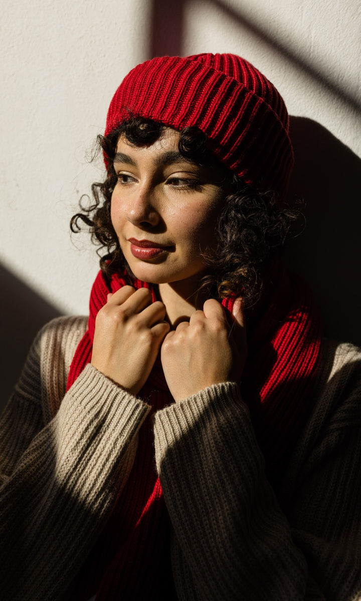 Strickmütze aus Baumwolle