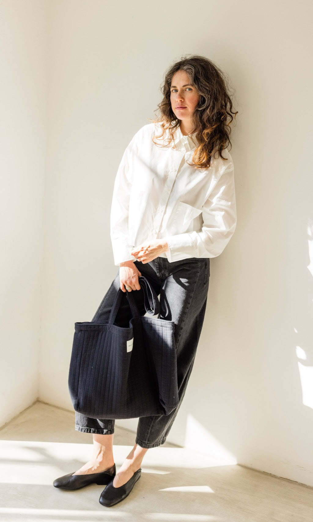 Cropped Oversized Hemd in Weiß