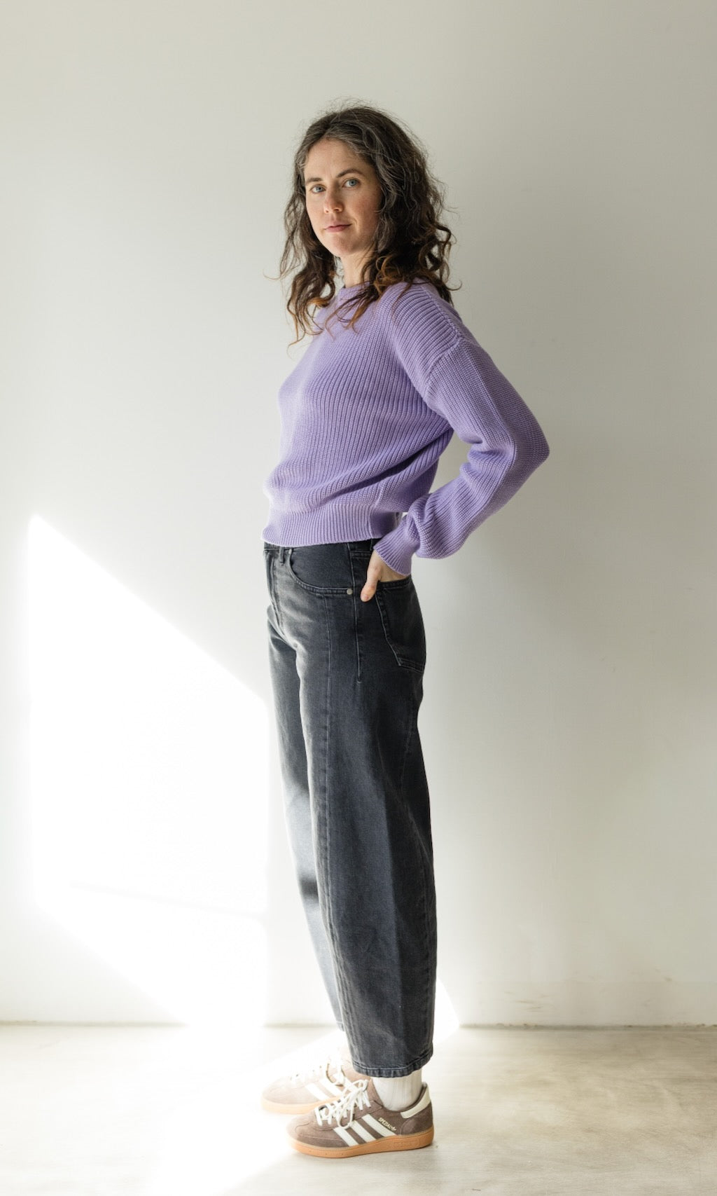 Strickpullover aus Bio Baumwolle Flieder