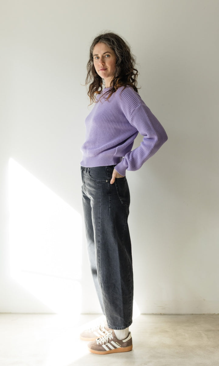 Strickpullover aus Bio Baumwolle Flieder