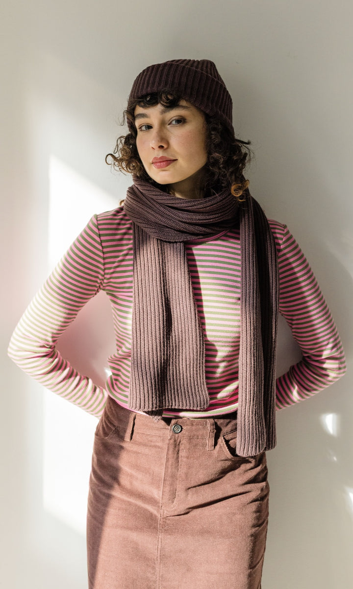 Schal aus Baumwolle in Chocolat