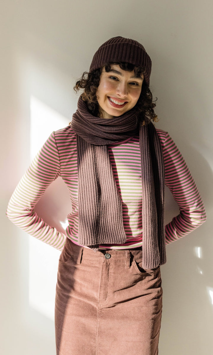 Schal aus Baumwolle in Chocolat