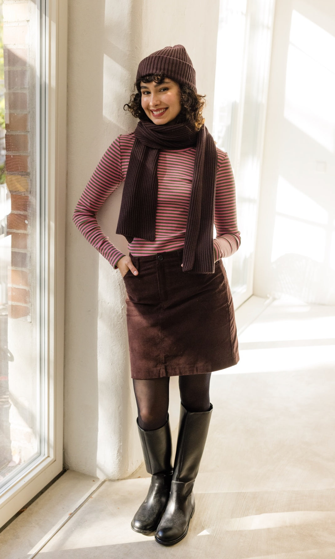 Schal aus Baumwolle in Chocolat