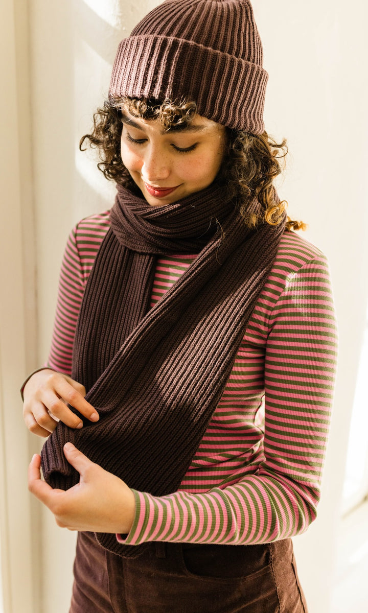 Schal aus Baumwolle in Chocolat