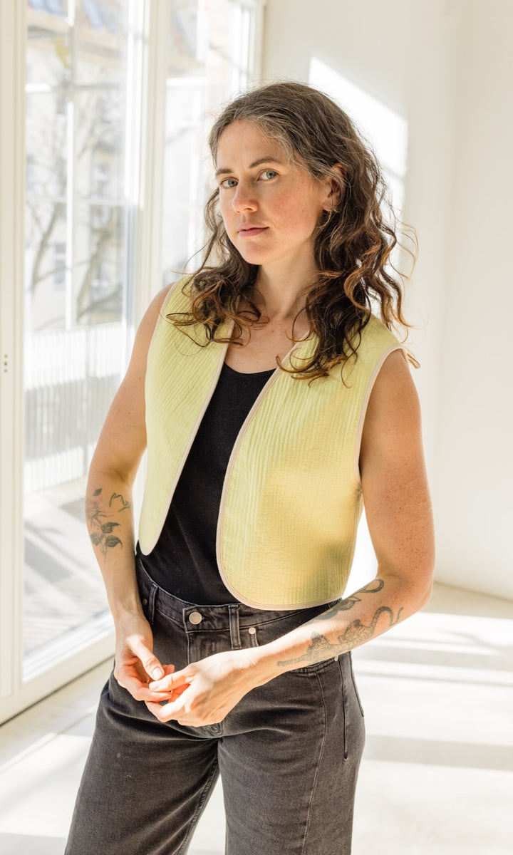 Leichte Wendbare Steppweste aus Bio Baumwolle