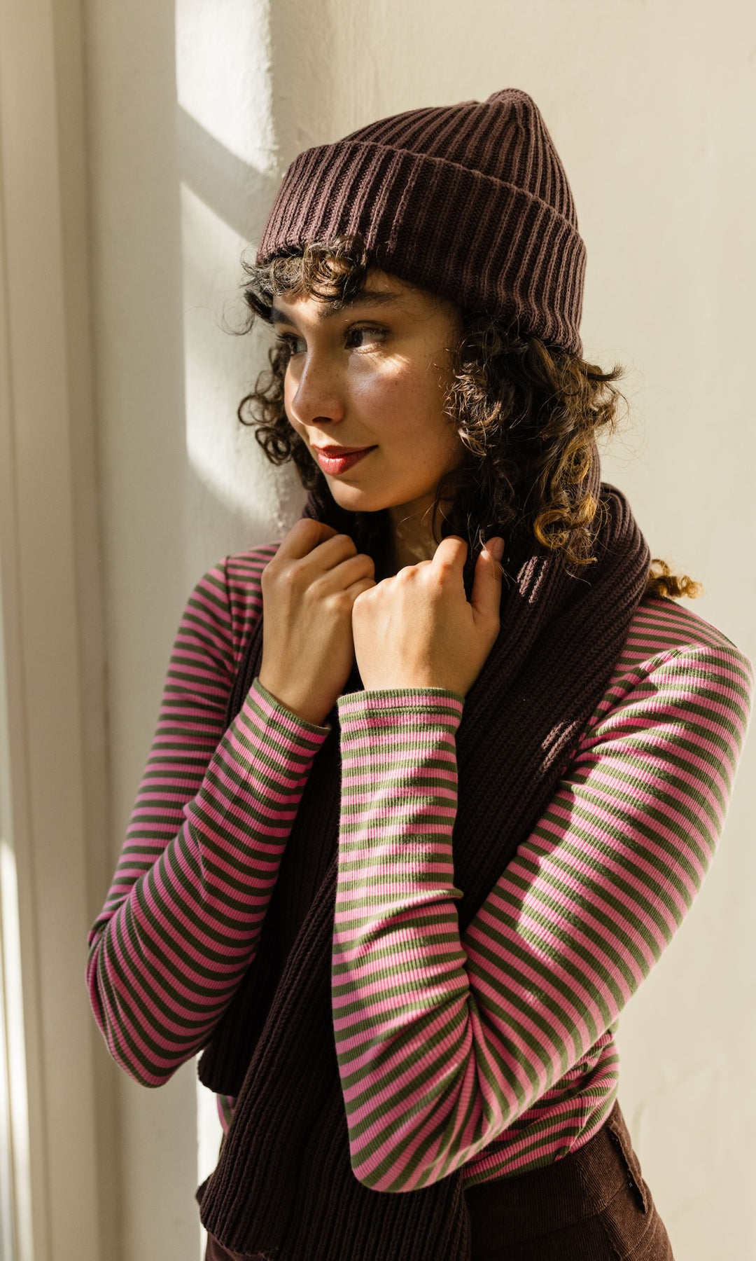 Schal aus Baumwolle in Chocolat