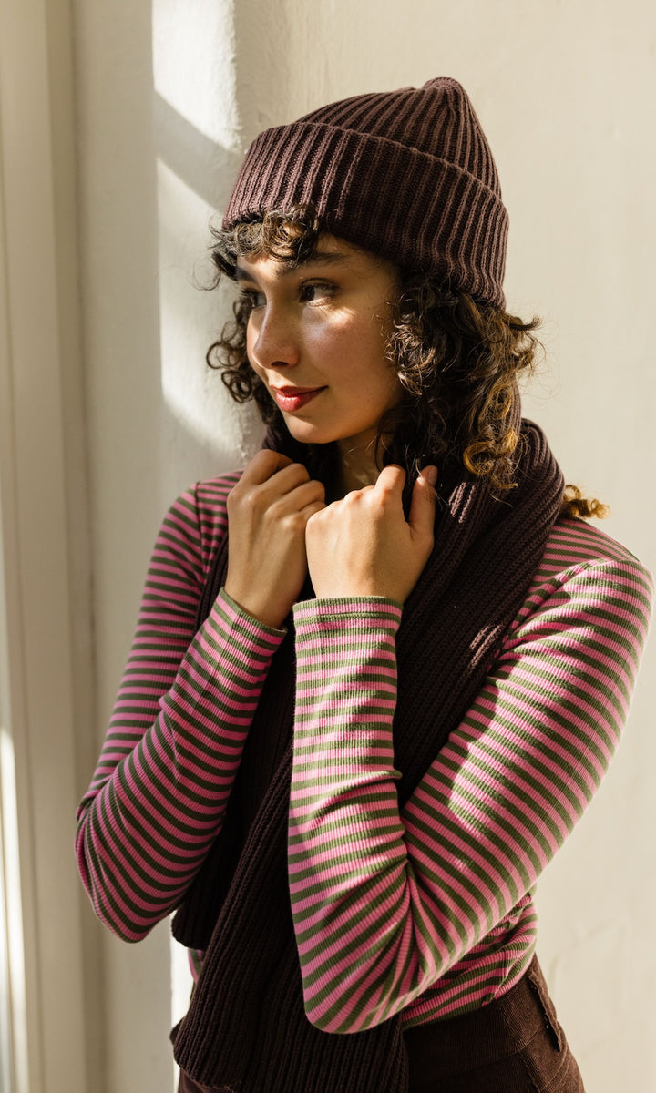 Schal aus Baumwolle in Chocolat