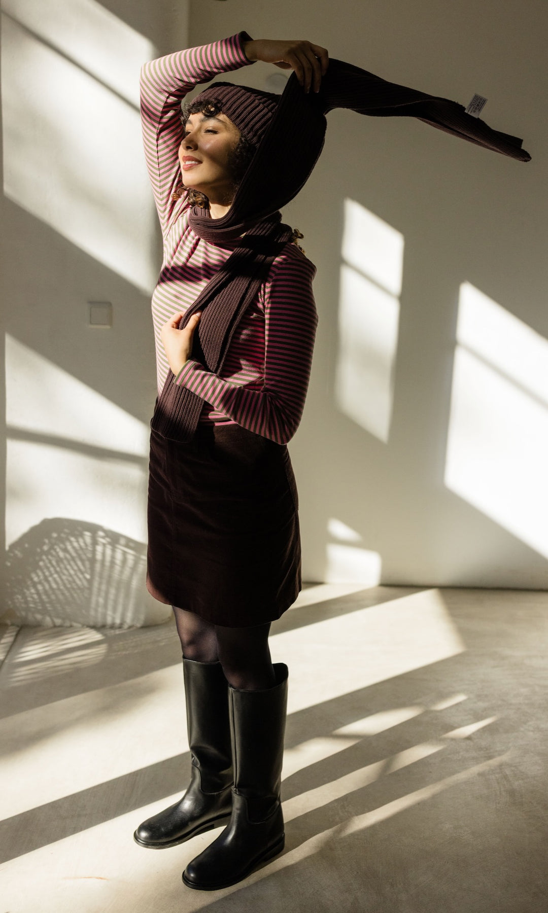 Schal aus Baumwolle in Chocolat