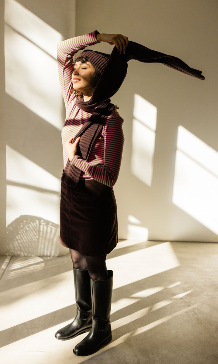 Schal aus Baumwolle in Chocolat