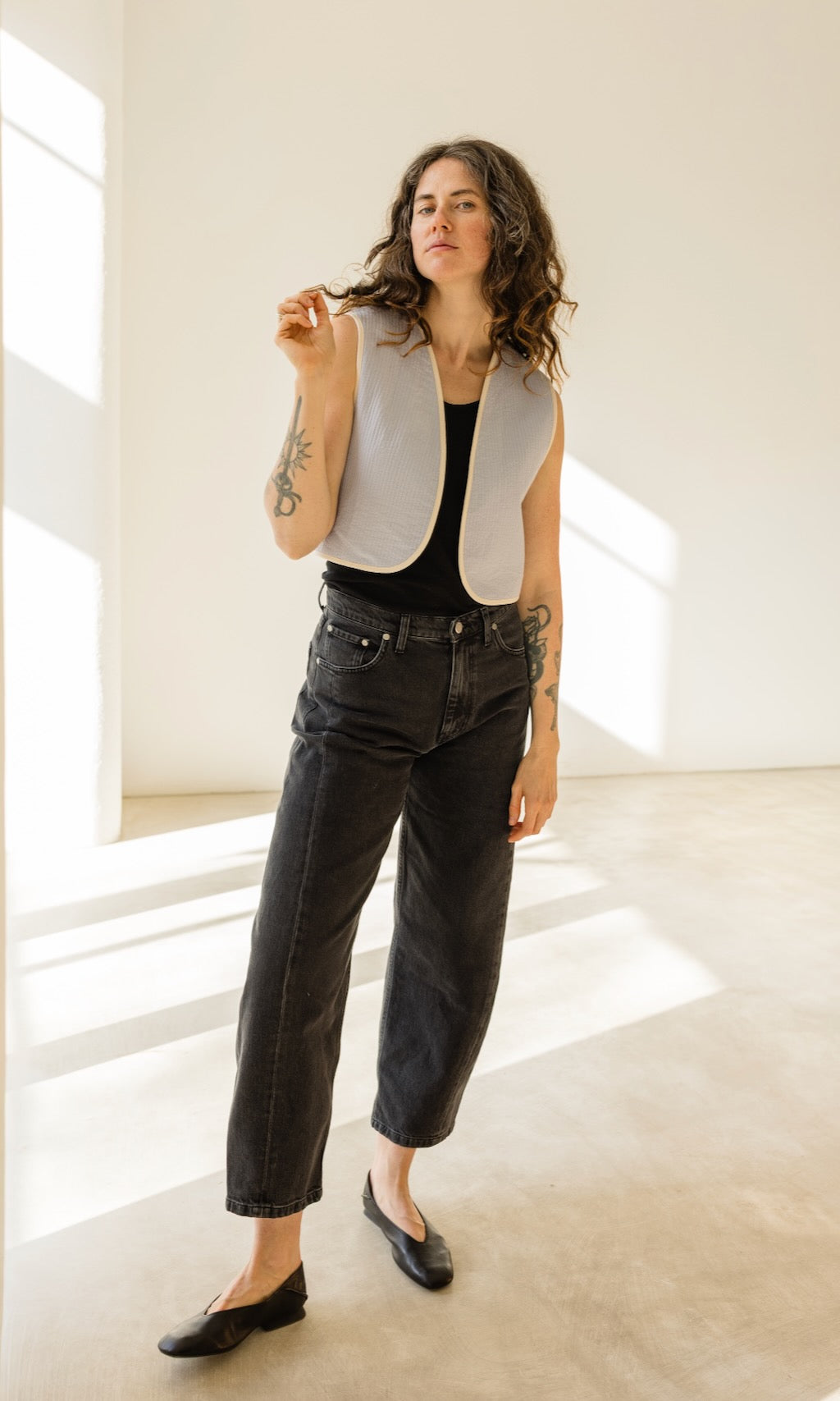 Leichte Wendbare Steppweste aus Bio Baumwolle