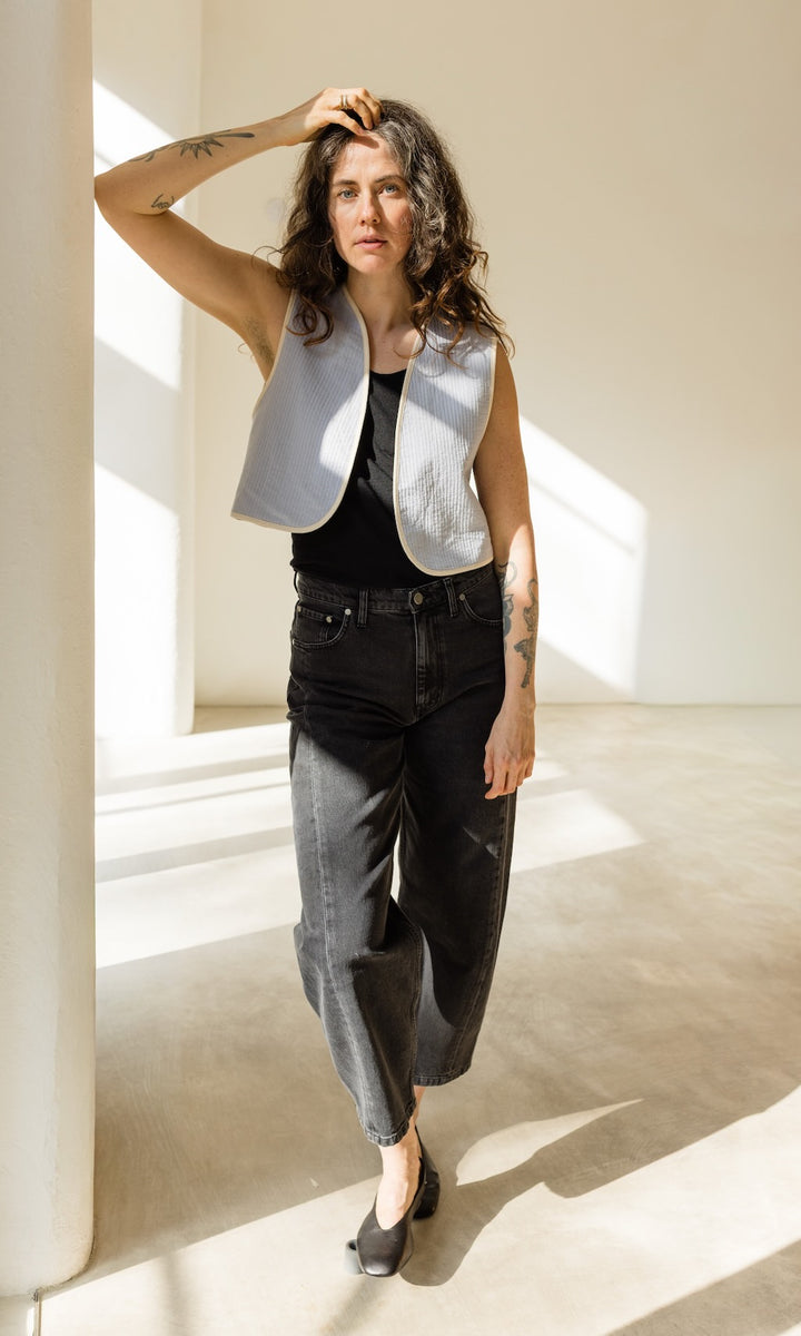 Leichte Wendbare Steppweste aus Bio Baumwolle