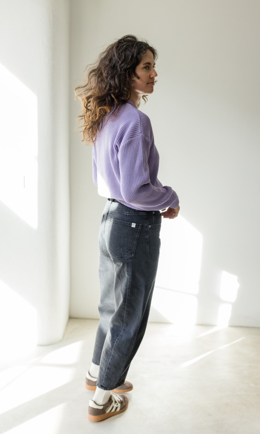 Strickpullover aus Bio Baumwolle Flieder