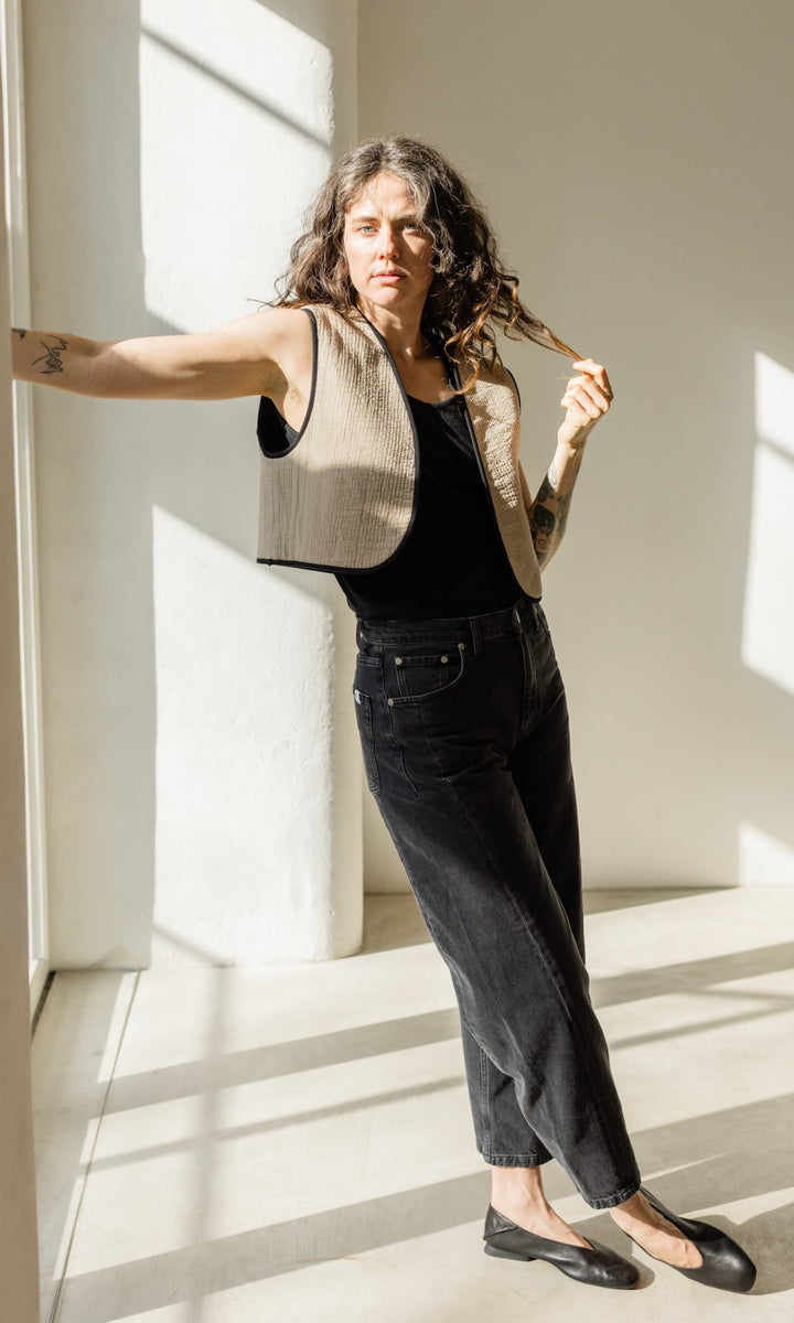 Leichte Wendbare Steppweste aus Bio Baumwolle