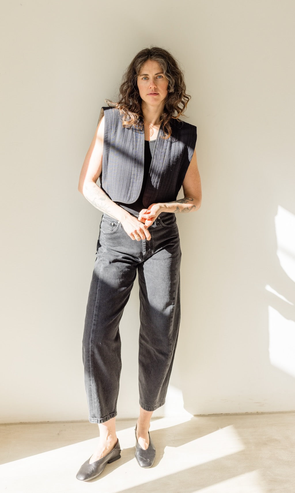 Wendbare Steppweste Yumiko aus Bio Baumwolle - abricot coco