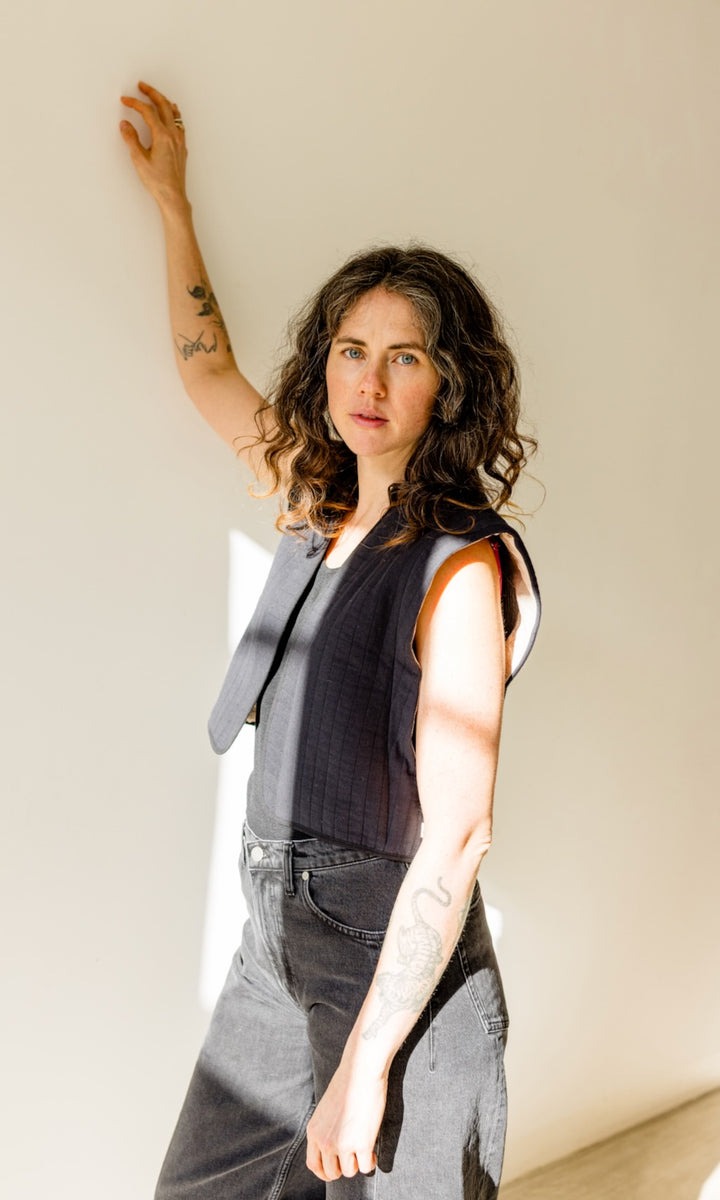 Wendbare Steppweste Yumiko aus Bio Baumwolle - abricot coco