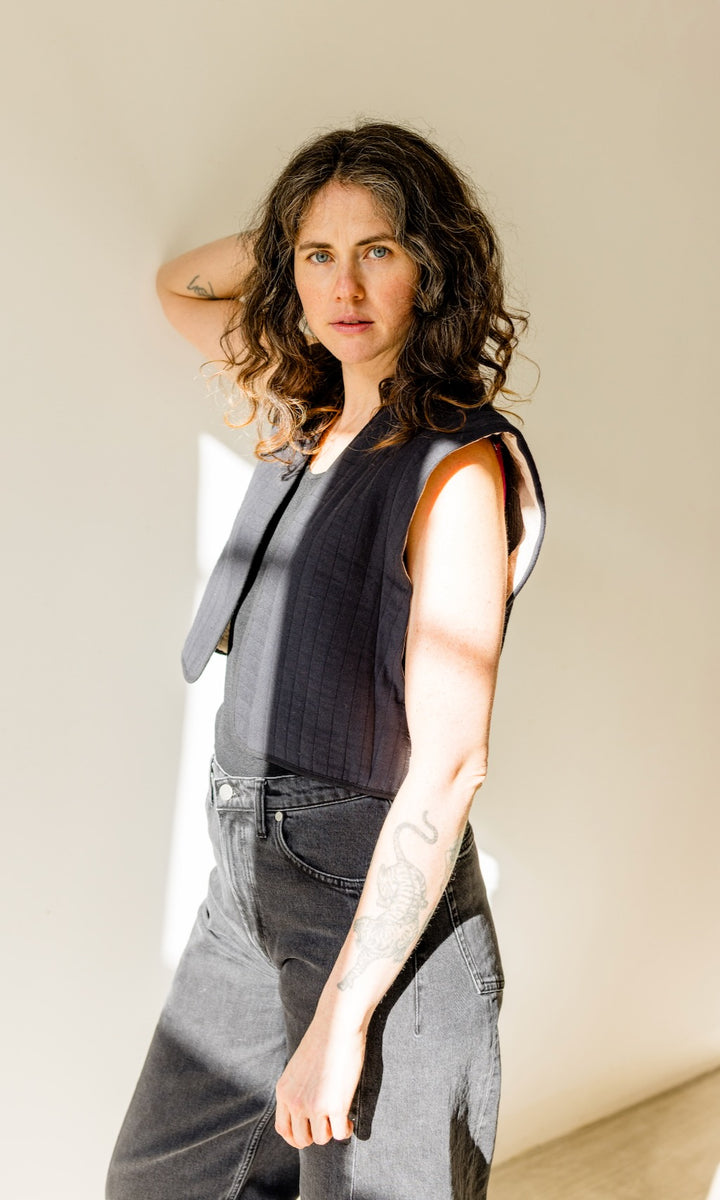 Wendbare Steppweste Yumiko aus Bio Baumwolle - abricot coco