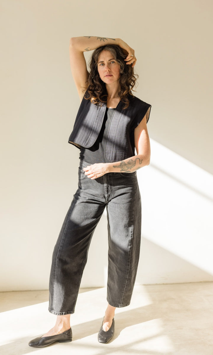 Wendbare Steppweste Yumiko aus Bio Baumwolle - abricot coco