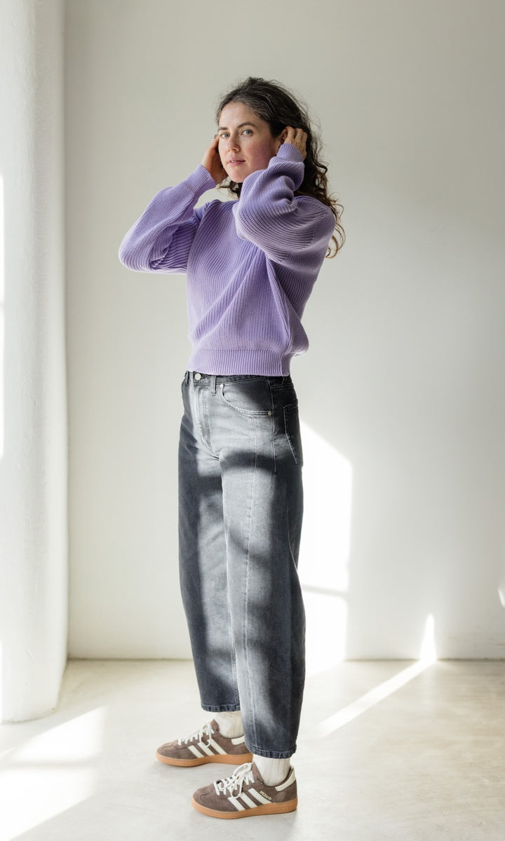 Strickpullover aus Bio Baumwolle Flieder