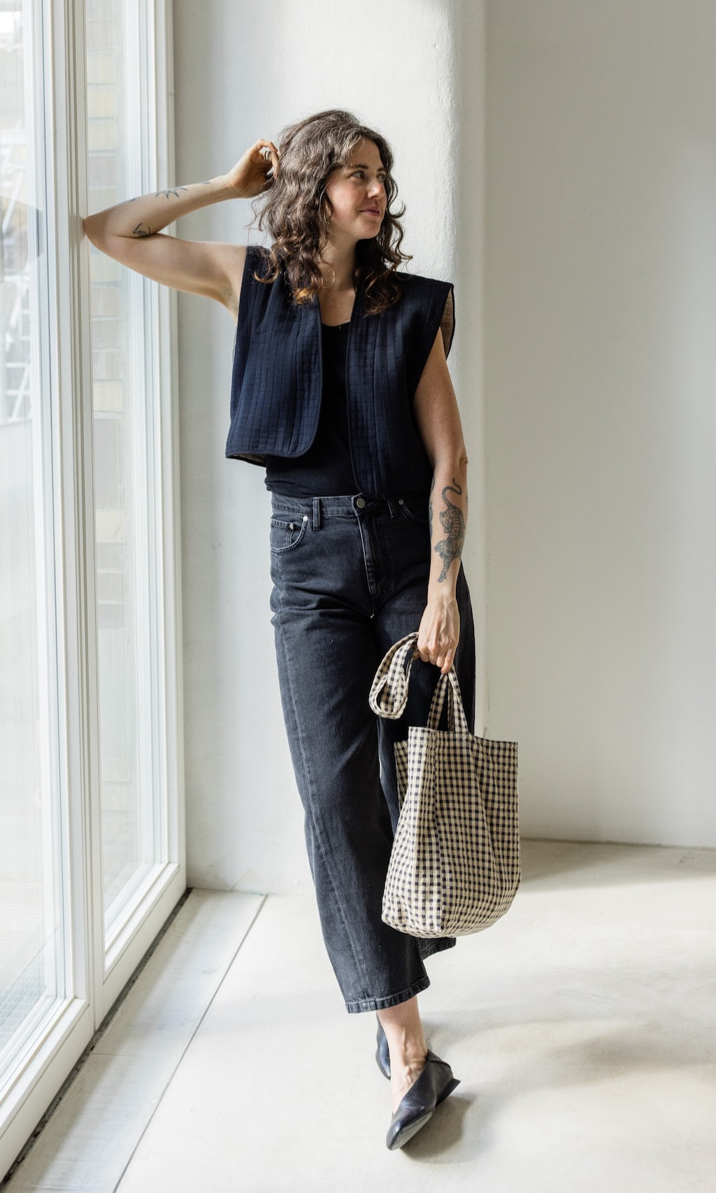 Wendbare Steppweste Yumiko aus Bio Baumwolle - abricot coco