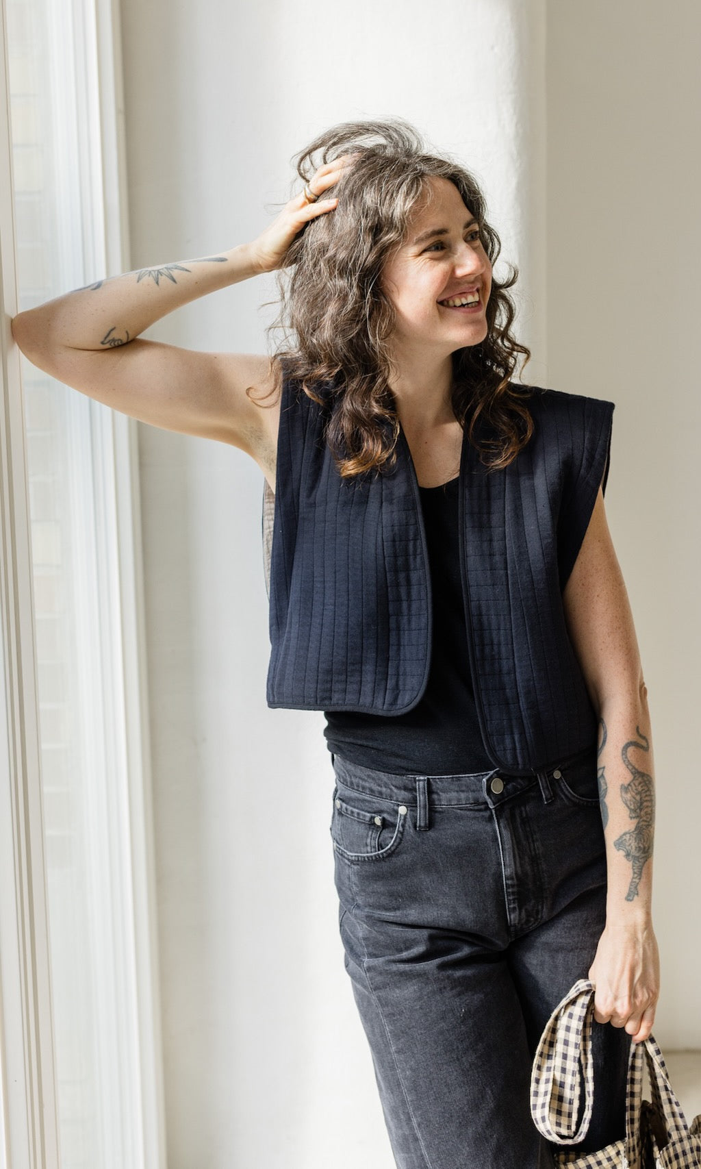 Wendbare Steppweste Yumiko aus Bio Baumwolle - abricot coco