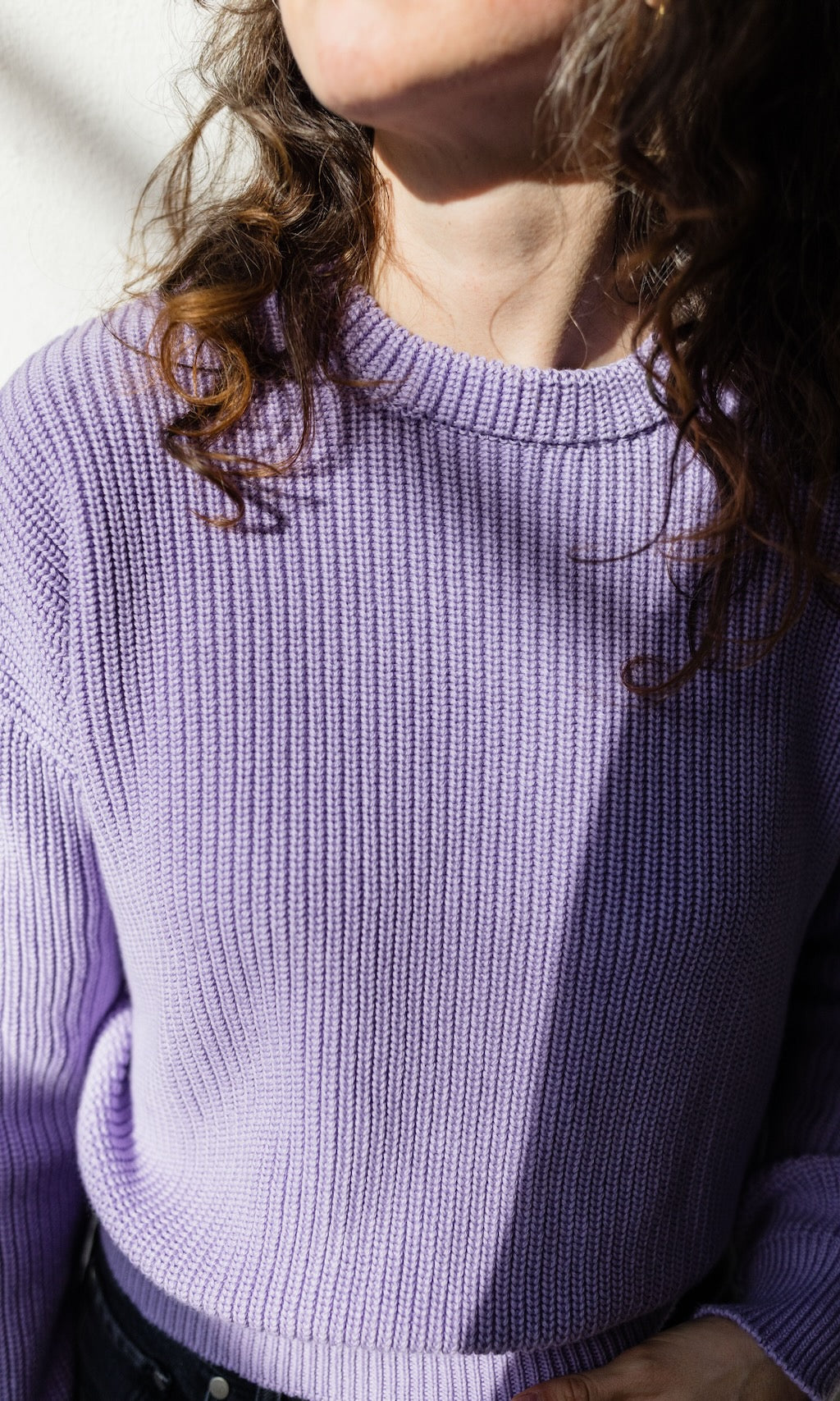 Strickpullover aus Bio Baumwolle Flieder