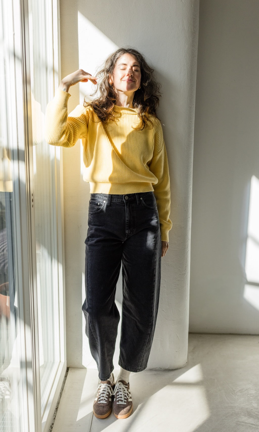 Strickpullover aus Bio Baumwolle Hellgelb