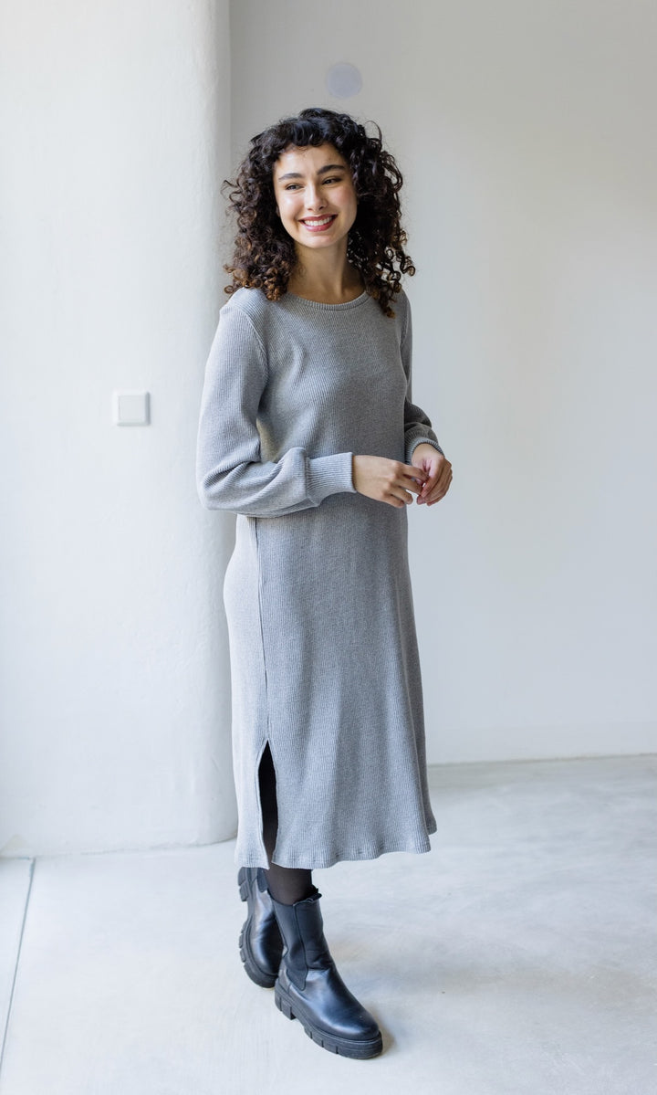 Langes Strickkleid Jules Grau