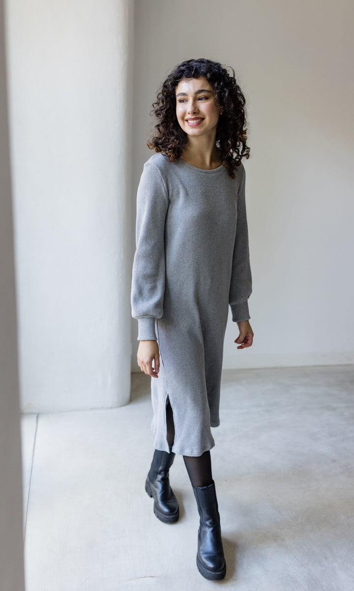Langes Strickkleid Jules Grau