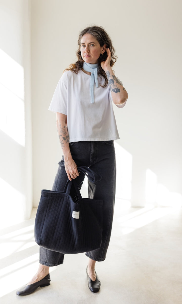 Wendbare Gesteppte Mom Bag aus Bio Baumwolle - abricot coco