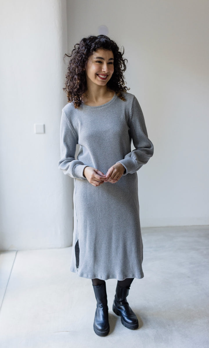 Langes Strickkleid Jules Grau