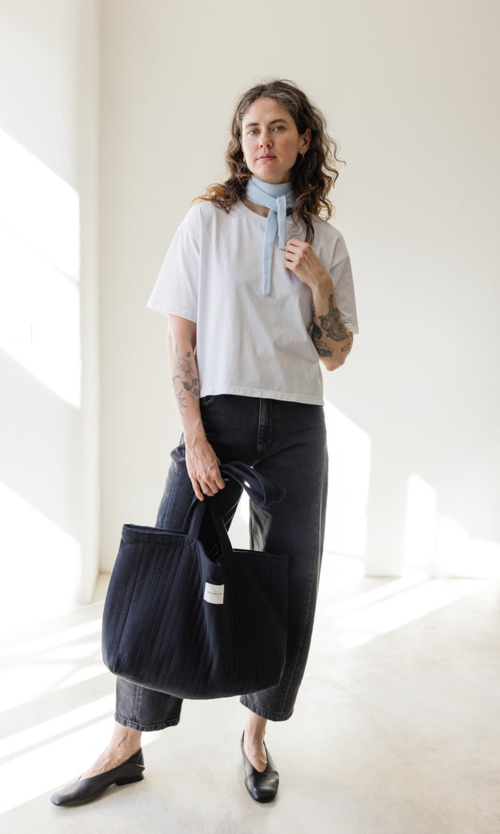 Wendbare Gesteppte Mom Bag aus Bio Baumwolle - abricot coco