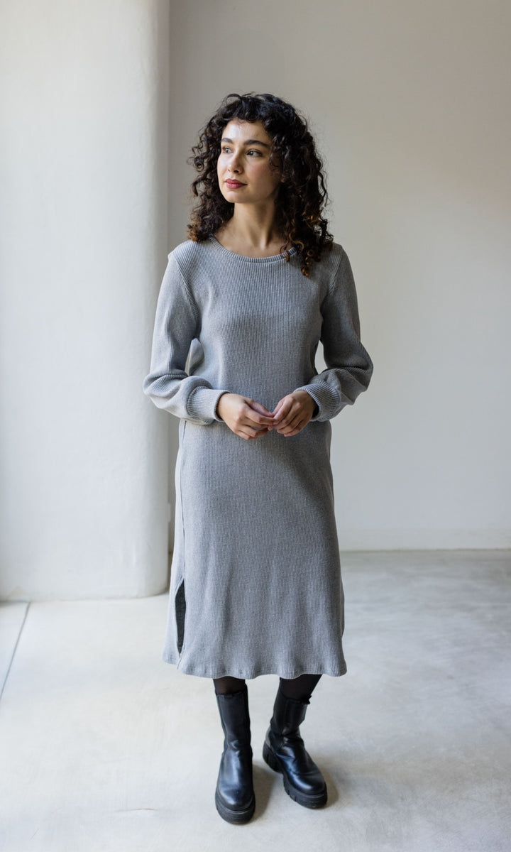 Langes Strickkleid Jules Grau