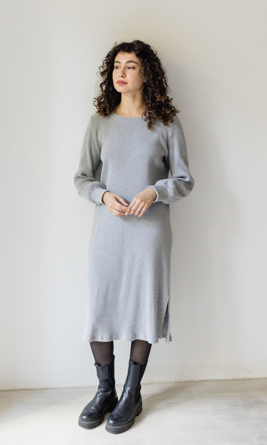 Langes Strickkleid Jules Grau