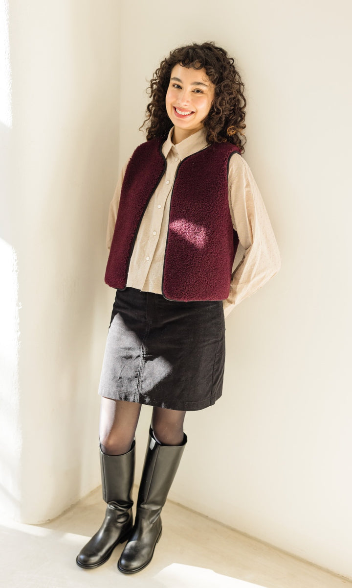 Schafwoll Weste (Schurwolle) Bordeaux