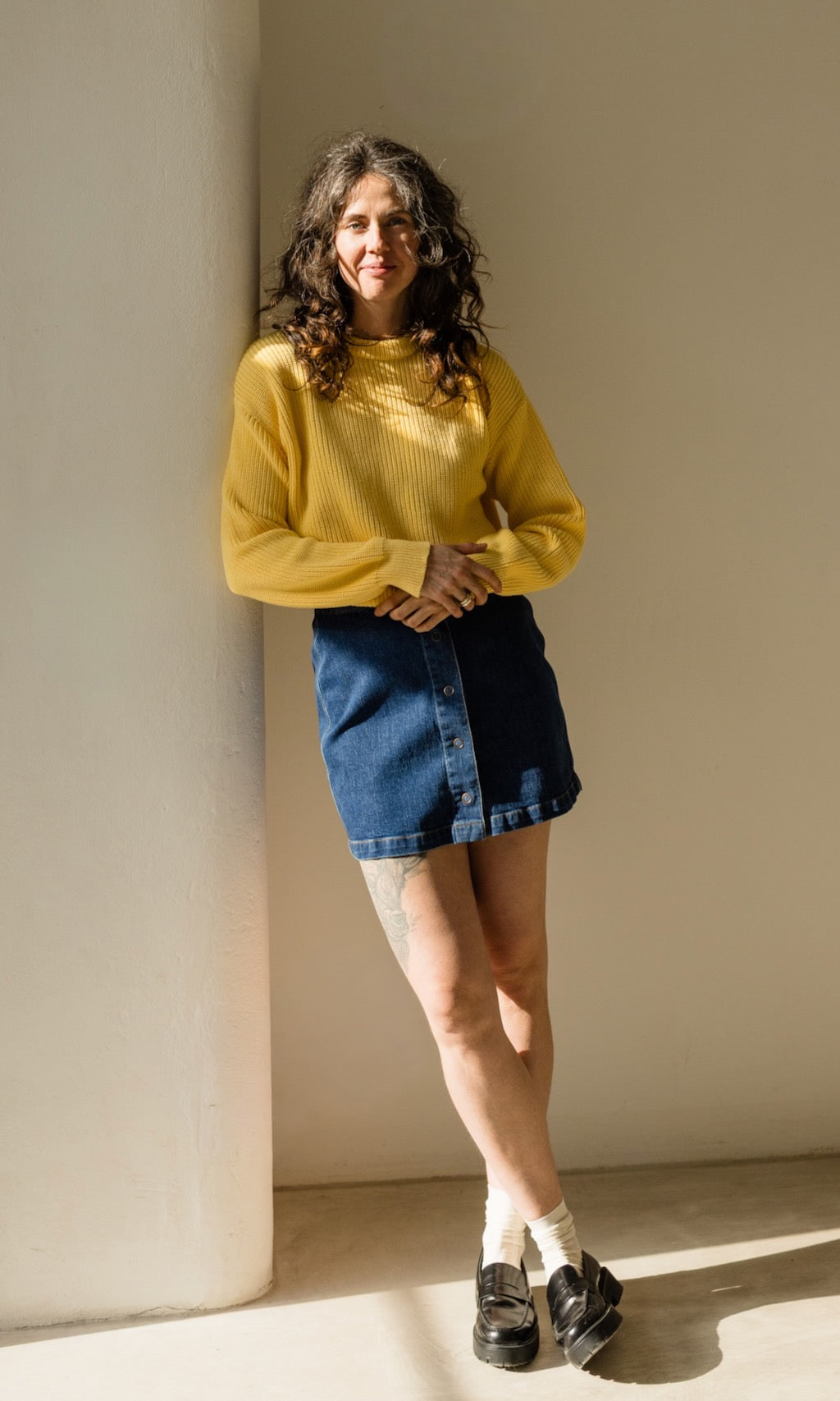 Strickpullover aus Bio Baumwolle Hellgelb